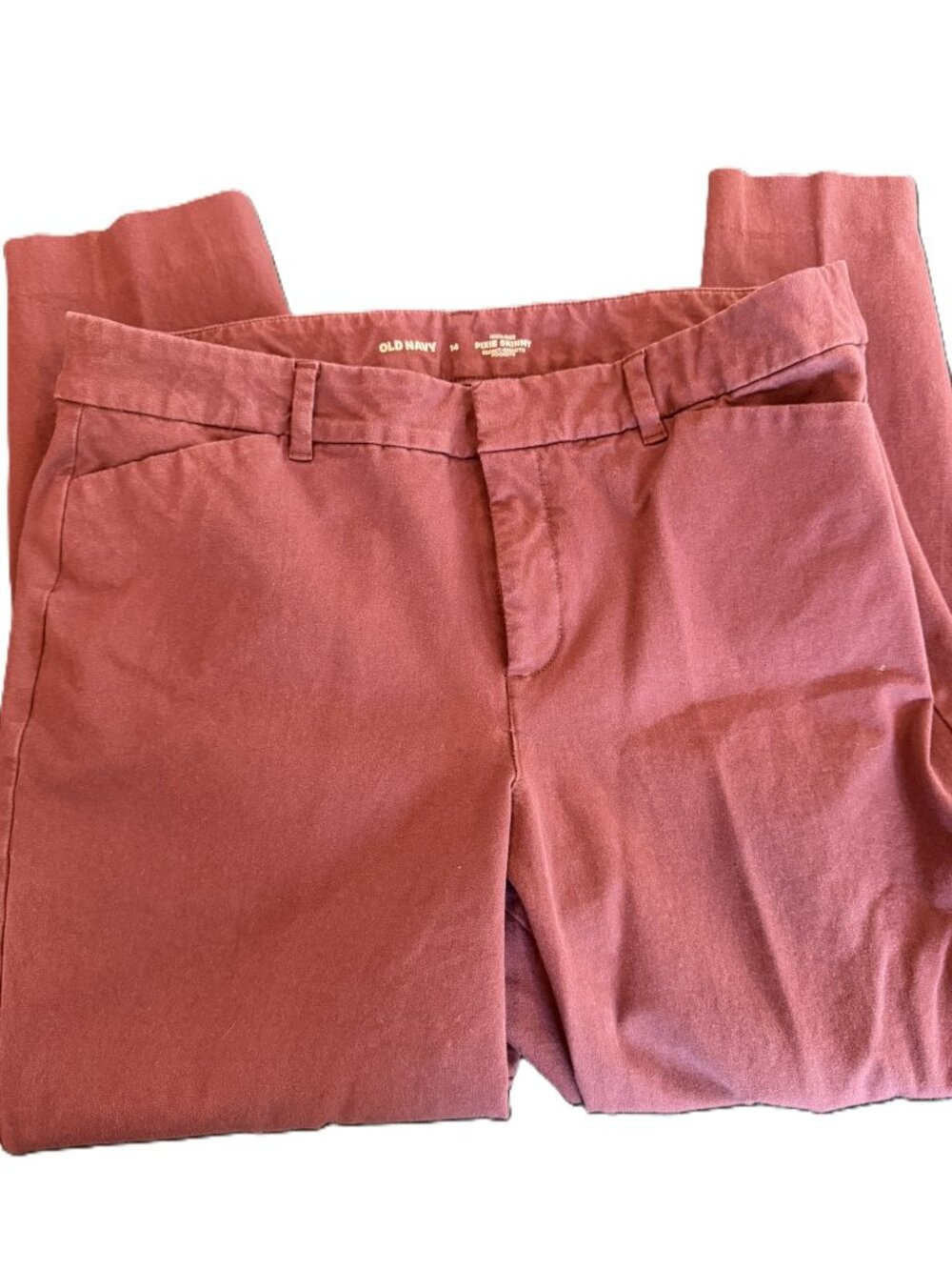 Old Navy High-Rise Pixie Skinny Pant Smooth Pocket Red Size 14